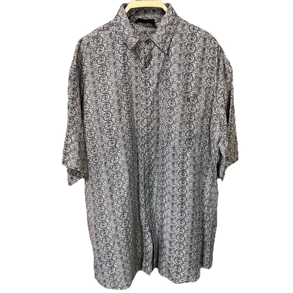 Vintage 90's Colore Italia Silk Shirt Geo Abstract Pattern Button Up Art Men's L